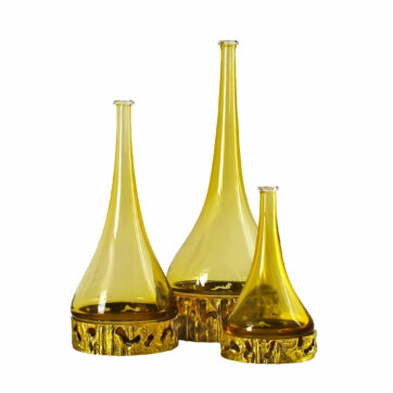 Set of three Murano bottles by Angelo Brotto