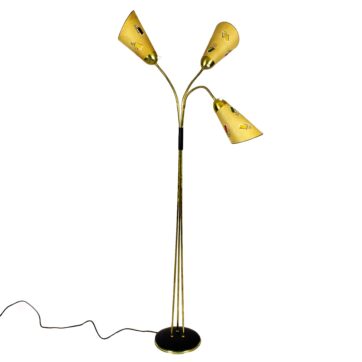 Tripod brass standing lamp - France 1960