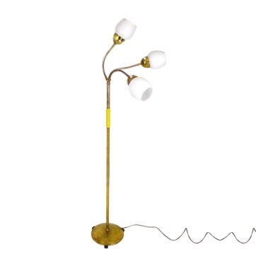 Polished brass standing lamp - France 1960