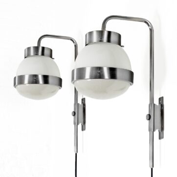 Pair of Large Delta wall lights by Sergio Mazza - 1960