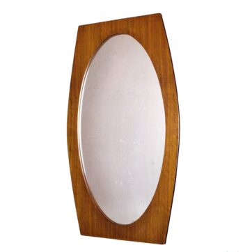 Teak oval mirror - Italy 1960
