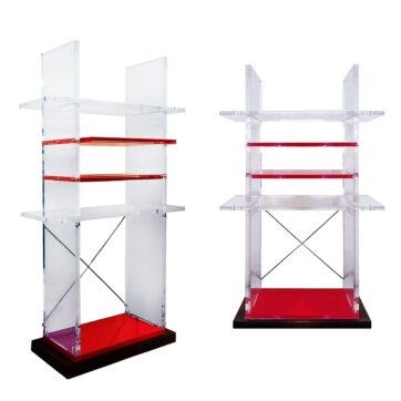 Pair of plexiglass bookcases - Italy 1980