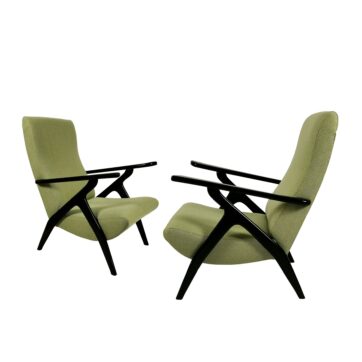 Pair of green armchairs - Italy 1950
