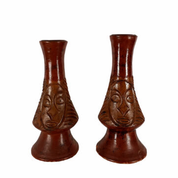 Pair of vases in glazed terracotta - France 1950