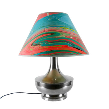 Silver-plated metal table lamp - Italy 1970