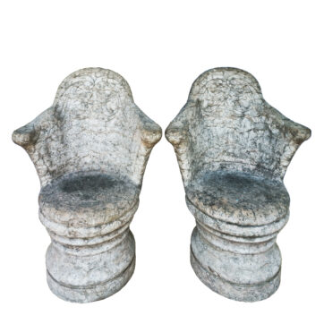 Pair of carved stone armchairs - Spain 1880-1900
